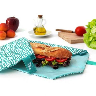 Boc'n'Roll környezettudatos szendvics csomagoló - zöld csempés